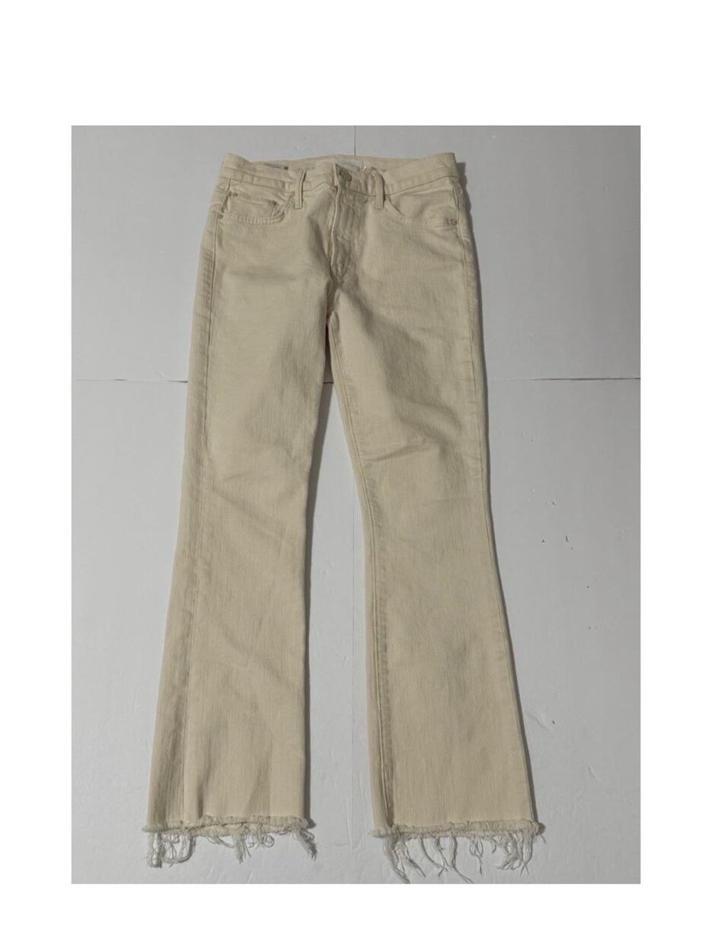 Mother The Insider Ankle Fray Act Natural Jeans, Size 28
